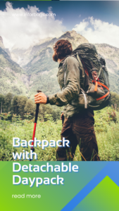 Backpack with Detachable Daypack